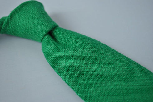 dark apple green linen tie